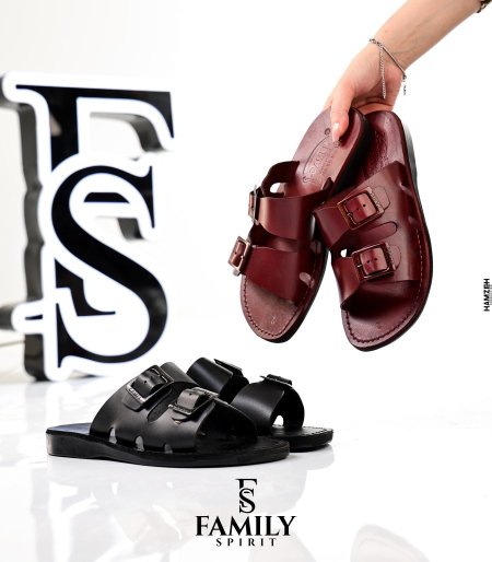 حذاء رجالي (إبزيم) من الجلد الطبيعي الاصلي