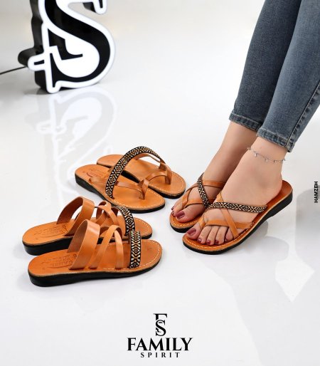 حذاء ستاتي موديل (تطريز) من الجلد الطبيعي