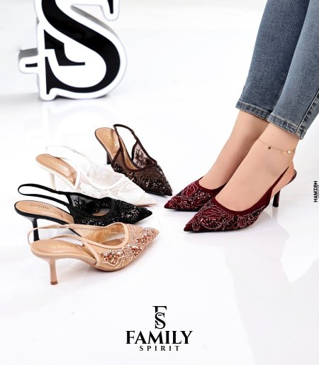 Lace Slingback Heels